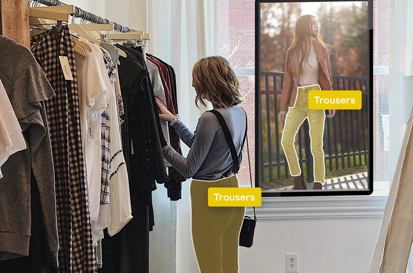 針對顧客進行衣服辨識與分析並依其樣態推送適合的廣告